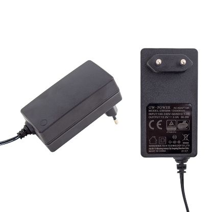 GW-POWER 12 VOLT - 3 AMPER 5.5*2.5 UÇLU PLASTİK KASA PRİZ TİPİ ADAPTÖR resmi