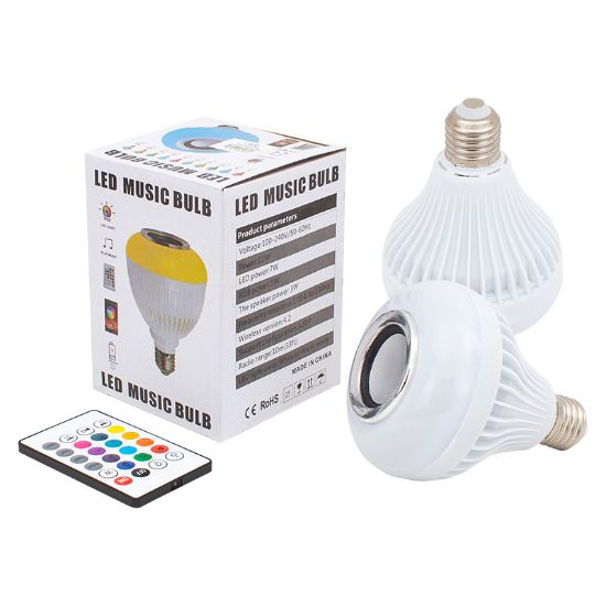 POWERMASTER OM-30 BLUETOOTH MÜZİK ÇALAR KUMANDALI RGB LED AMPUL resmi