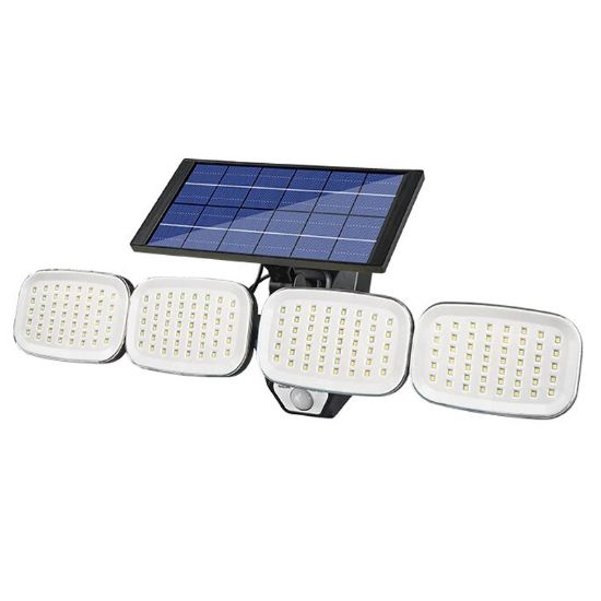 POWERMASTER PM-8048 6 VOLT - 3 WATT SOLAR PANELLİ 4 BAŞLI HAREKET SENSÖRLÜ 200 SMD LEDLİ LAMBA resmi