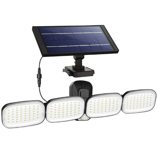 POWERMASTER PM-8048 6 VOLT - 3 WATT SOLAR PANELLİ 4 BAŞLI HAREKET SENSÖRLÜ 200 SMD LEDLİ LAMBA resmi