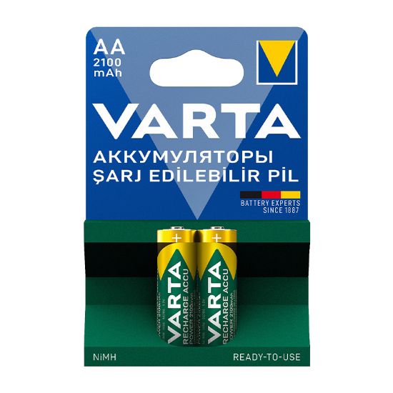 VARTA NI-MH 1.2 VOLT - 2100 MAH HR6 AA ŞARJLI 2Lİ KALEM PİL resmi