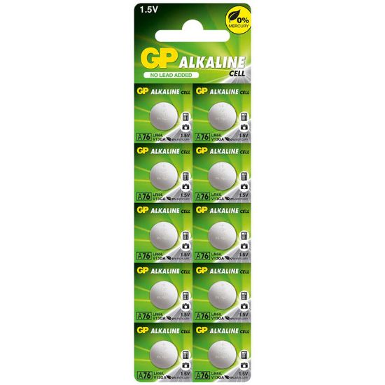 GP A76F-2C10 LR44 1.5 VOLT ALKALİN AG-13 PİL (10LU PAKET) resmi