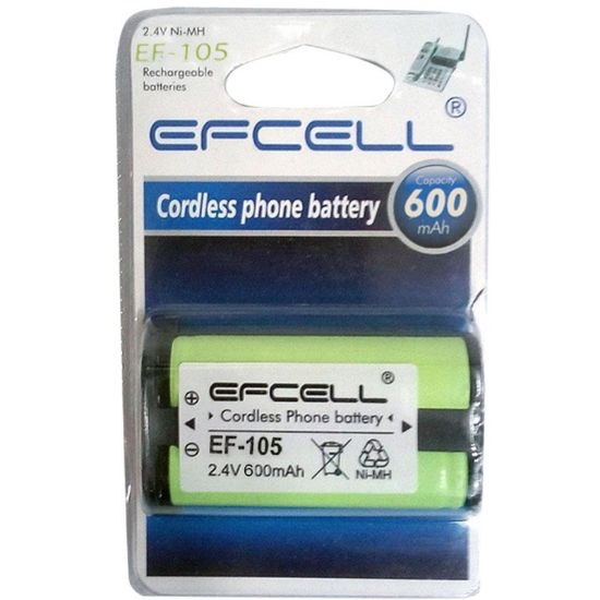 EFCELL EF-105 2.4 VOLT 600 MAH TELSİZ TELEFON PİLİ MP105 * (HHR-P105) resmi