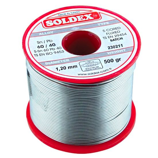 SOLDEX 1.2MM 500 GRAM KALIN LEHİM SN60 PB40 resmi