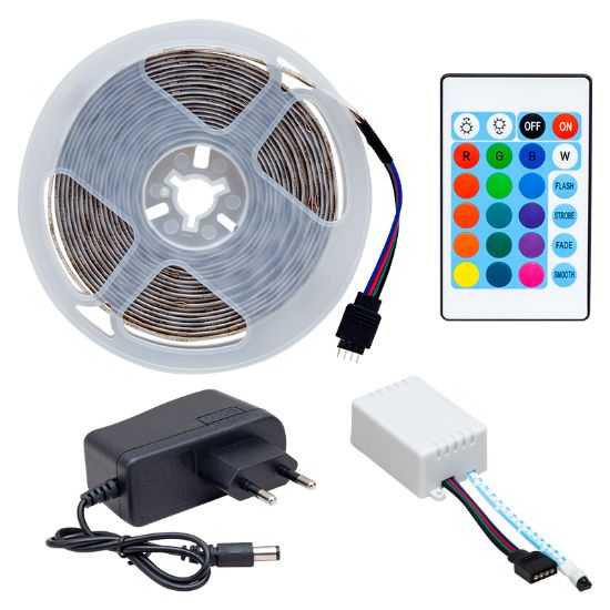 POWERMASTER PM-9383 SİLİKONSUZ 5 METRE RGB ŞERİT LED ANİMASYON DEVRELİ + ADAPTÖR SET resmi