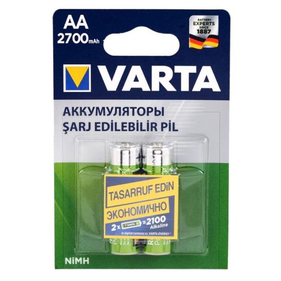 VARTA NI-MH 1.2 VOLT - 2700 MAH HR6 AA ŞARJLI 2Lİ KALEM PİL resmi