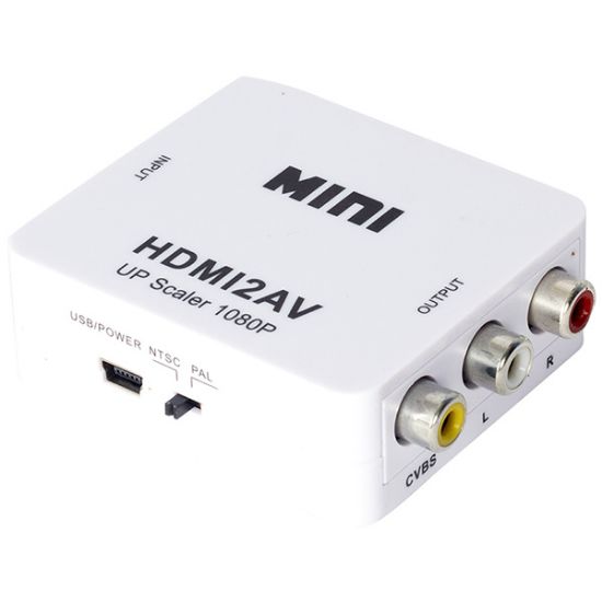 POWERMASTER PM-12861 HDMI TO RCA MİNİ MODEL 1920X1080 PLASTİK KASA ÇEVİRİCİ KONVERTÖR resmi