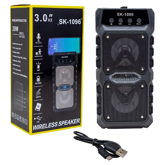 MAGICVOICE SK-1096 20 WATT USB/SD/AUX/FM/BLUETOOTH DESTEKLİ MİKROFON GİRİŞLİ TAŞINABİLİR HOPARLÖR resmi