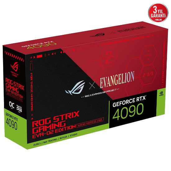 ASUS ROG-STRIX-RTX4090-O24G-EVA-02-EDITION 24GB GDDR6X HDMI DP 384BİT resmi