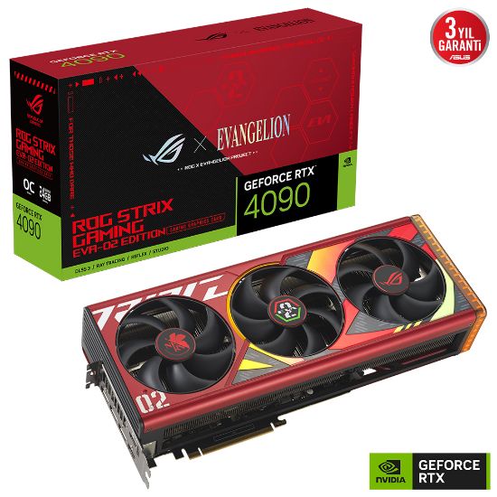 ASUS ROG-STRIX-RTX4090-O24G-EVA-02-EDITION 24GB GDDR6X HDMI DP 384BİT resmi