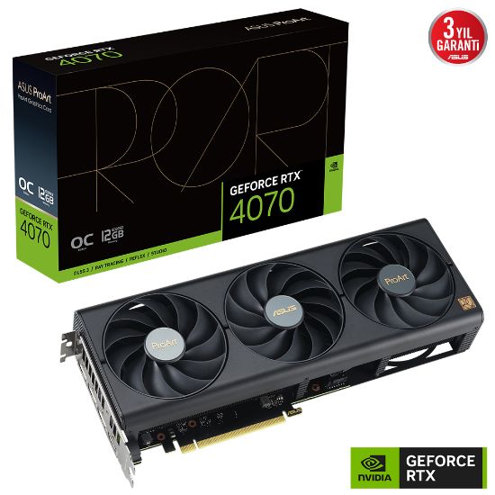 ASUS PROART-RTX4070-O12G 12GB GDDR6X HDMI DP 192BİT resmi