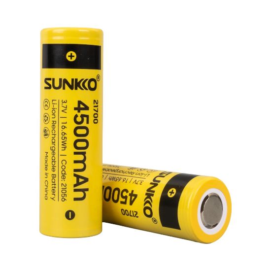 SUNKKO 3.7 VOLT 4500 MAH 21700 ŞARJ EDİLEBİLİR PİL (2Lİ PAKET) resmi