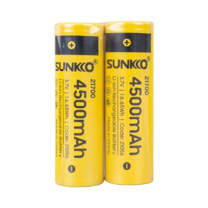 SUNKKO 3.7 VOLT 4500 MAH 21700 ŞARJ EDİLEBİLİR PİL (2Lİ PAKET) resmi