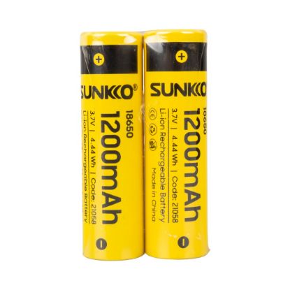 SUNKKO 3.7 VOLT 1200 MAH 18650 ŞARJ EDİLEBİLİR PİL (2Lİ PAKET) resmi