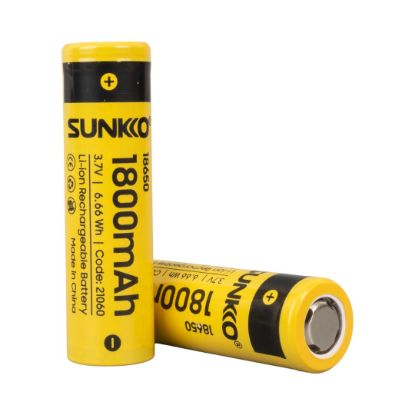 SUNKKO 3.7 VOLT 1800 MAH 18650 ŞARJ EDİLEBİLİR PİL (2Lİ PAKET) resmi