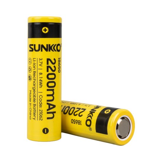 SUNKKO 3.7 VOLT 2200 MAH 18650 ŞARJ EDİLEBİLİR PİL (2Lİ PAKET) resmi