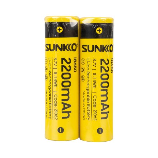 SUNKKO 3.7 VOLT 2200 MAH 18650 ŞARJ EDİLEBİLİR PİL (2Lİ PAKET) resmi