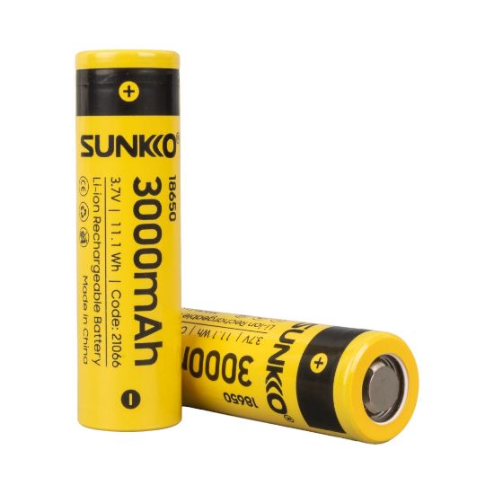 SUNKKO 3.7 VOLT 3000 MAH 18650 ŞARJ EDİLEBİLİR PİL (2Lİ PAKET) resmi