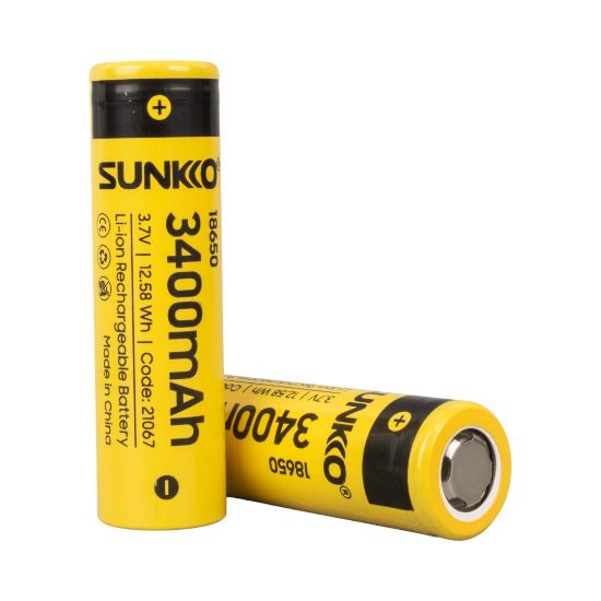 SUNKKO 3.7 VOLT 3400 MAH 18650 ŞARJ EDİLEBİLİR PİL (2Lİ PAKET) resmi