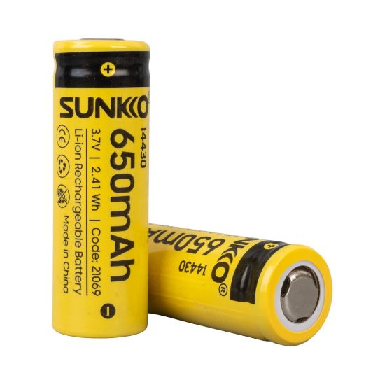 SUNKKO 3.7 VOLT 650 MAH 14430 ŞARJ EDİLEBİLİR PİL (2Lİ PAKET) resmi