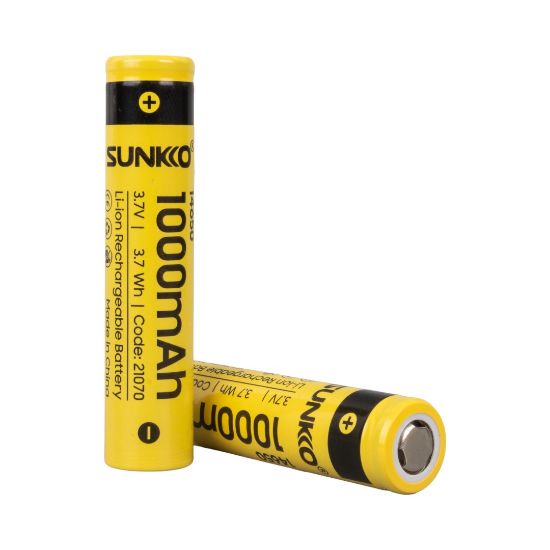 SUNKKO 3.7 VOLT 1000 MAH 14650 ŞARJ EDİLEBİLİR PİL (2Lİ PAKET) resmi