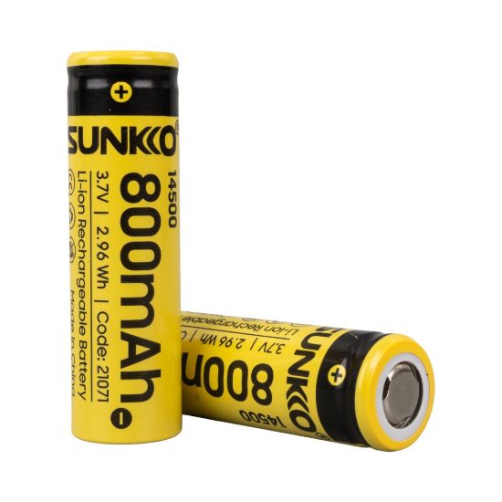 SUNKKO 3.7 VOLT 800 MAH 14500 ŞARJ EDİLEBİLİR PİL (2Lİ PAKET) resmi