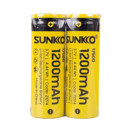 SUNKKO 3.7 VOLT 1200 MAH 17500 ŞARJ EDİLEBİLİR PİL (2Lİ PAKET) resmi