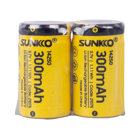 SUNKKO 3.7 VOLT 300 MAH 14250 ŞARJ EDİLEBİLİR PİL (2Lİ PAKET) resmi