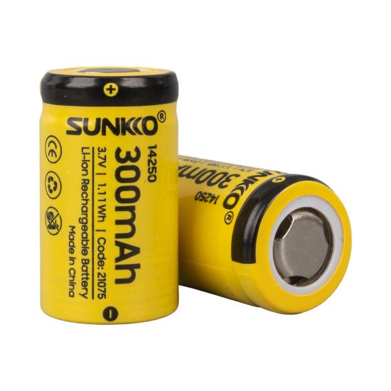 SUNKKO 3.7 VOLT 300 MAH 14250 ŞARJ EDİLEBİLİR PİL (2Lİ PAKET) resmi