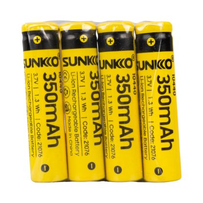 SUNKKO 3.7 VOLT 350 MAH 10440 ŞARJ EDİLEBİLİR PİL (4LÜ PAKET) resmi