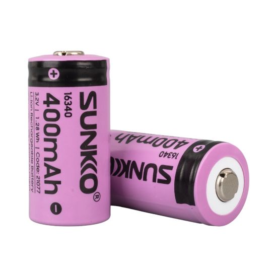 SUNKKO IFR 3.2 VOLT 400 MAH 16340 ŞARJ EDİLEBİLİR PİL (2Lİ PAKET) resmi