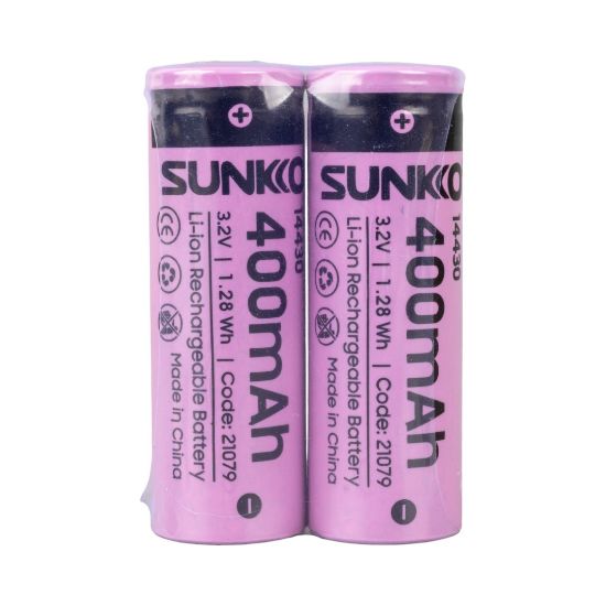 SUNKKO IFR 3.2 VOLT 400 MAH 14430 ŞARJ EDİLEBİLİR PİL (2Lİ PAKET) resmi