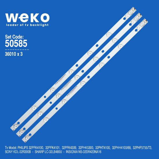 WKSET-5585 36010X3 GJ-2K15 D2P5-315 D307-V1.1/17.8MM 3 ADET LED BAR  6V resmi