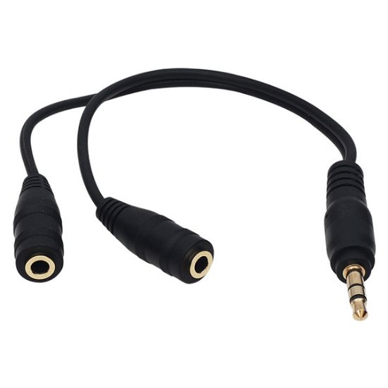 POWERMASTER KULAKLIK ÇOKLAYICI 3.5 MM ERKEK/2 STEREO DİŞİ 20 CM Y KABLO resmi