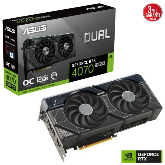 ASUS DUAL-RTX4070S-O12G GDDRX HDMI 3XDP DLSS3 192BİT resmi