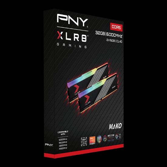 PNY XLR8 Gaming MAKO EPIC-X RGB 32GB (2x16GB) 6000MHz CL40 DDR5 Gaming Ram (MD32GK2D5600040MXRGB) resmi