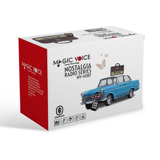 MAGICVOICE MV-110BT USB/SD/FM/BLUETOOTH DESTEKLİ NOSTALJİK RADYO resmi