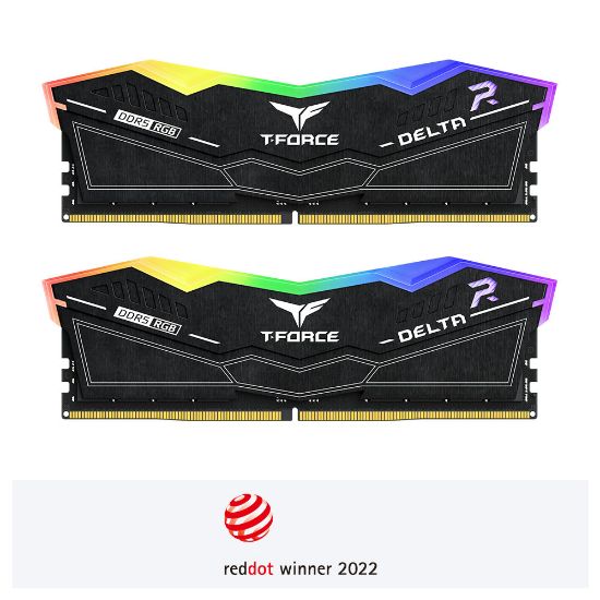 Team T-Force Delta RGB Black 32GB (2x16GB) 8000MHz CL38 DDR5 Gaming Ram (FF3D532G8000HC38DDC01) resmi