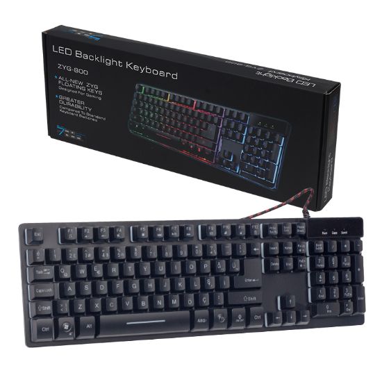 HELLO HL-18744 METAL KASA RGB IŞIKLI KABLOLU OYUNCU Q KLAVYE ZYG-800 resmi