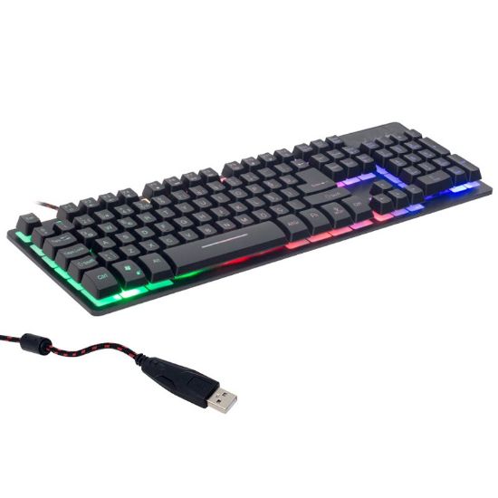 HELLO HL-18744 METAL KASA RGB IŞIKLI KABLOLU OYUNCU Q KLAVYE ZYG-800 resmi