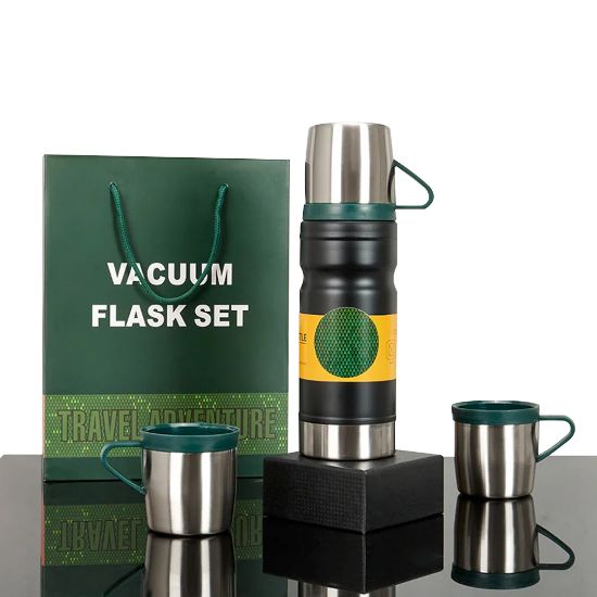 SUNUP SN-22234 PASLANMAZ ÇELİK 680 ML VAKUMLU TERMOS SETİ resmi