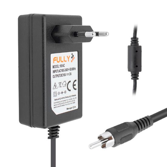 FULLY O-1614C 16 VOLT - 2 AMPER TOS RCA UÇLU SANTRAL ADAPTÖRÜ resmi