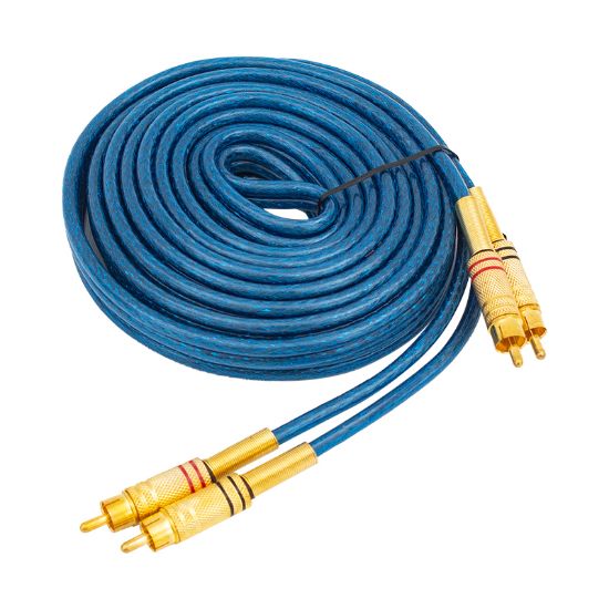 POWERMASTER 2 RCA + 2 RCA 4.5 METRE MAVİ OTO ANFİ ARA KABLO resmi