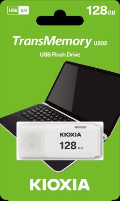 128GB USB2.0 KIOXIA BEYAZ USB BELLEK LU202W128GG4 resmi