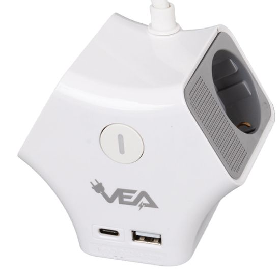 VEA VE-G903YC 3LÜ USB+ TYPE-C GİRİŞLİ ANAHTARLI 1.5 METRE GRUP PRİZ resmi