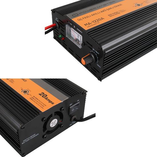 POWERMASTER MA-1220A 12 VOLT - 20 AMPER AKILLI AKÜ ŞARJ CİHAZI resmi