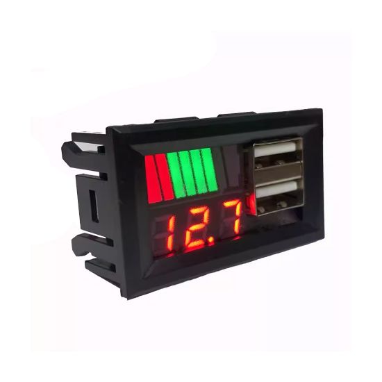 DİJİTAL VOLTMETRE USB ÇIKIŞLI AKÜ GÖSTERGELİ DC 12V (IC278C) resmi