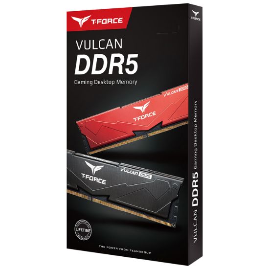 Team T-Force Vulcan Red 32GB (2x16GB) 5600Mhz CL36 DDR5 Gaming Ram (FLRD532G5600HC36BDC01)  resmi