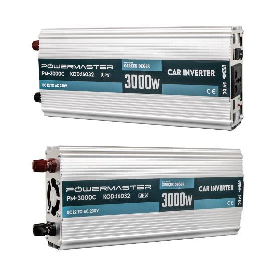 POWERMASTER PM-3000C 12 VOLT - 3000 WATT ŞARJLI INVERTER resmi