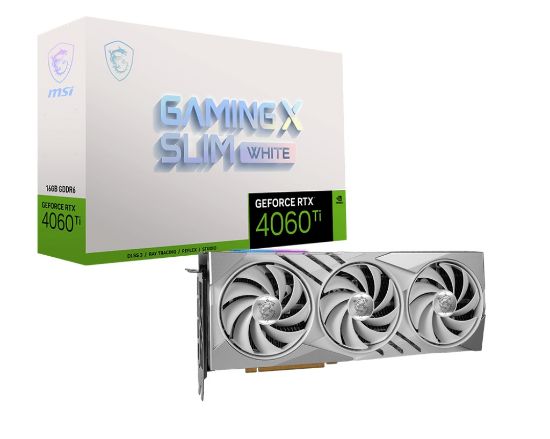 MSI GEFORCE RTX 4060 TI GAMING X SLIM WHITE 16GB GDDR6 DLSS3 128BİT resmi